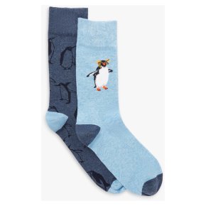 John Lewis 2pk Christmas Penguin Socks