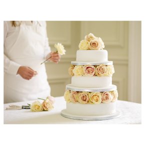Soft Iced Wedding Cake - Mixed Sponge - 3 Tier