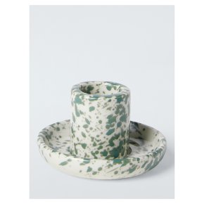 John Lewis ANYDAY Speckle Short Candle Holder, Green