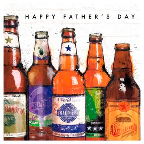 Beer Bottles Fathers Day Card