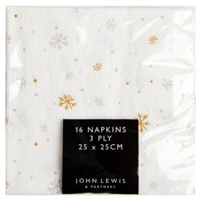 John Lewis Cocktail Red Snowflake Napkins