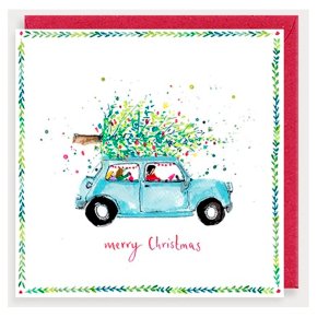 Merry Christmas Car and Tree Card