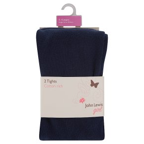3P NAVY CTTN TIGHTS BLNV 3-4Y
