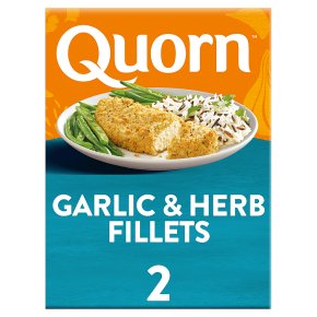 Quorn 2 Frozen Vegetarian Garlic & Herb Fillets | Waitrose & Partners