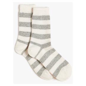 John Lewis Cashmere Stripe Ankle High Socks