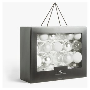 Polar Planet Silver 42 Glass Assorted Baubles