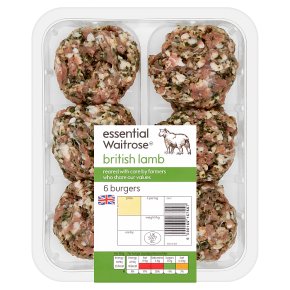 essential Waitrose 6 lamb burgers