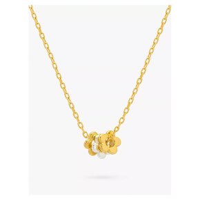 EB Multi Flower Bead Necklace Gold