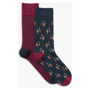 John Lewis 2pk Christmas Dog Socks
