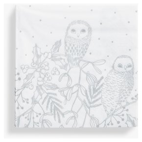 33CM Silver Owl Foliage Napkin