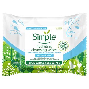 Simple Water Boost Cleansing Wipes
