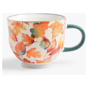 John Lewis Floral Footed Autumn Leaves Mug