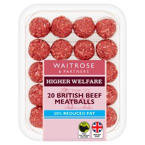 Waitrose 20 Native Breed Reduced Fat Beef Meatballs