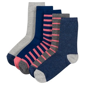 Waitrose Pink/Navy Stripe Ankle Socks