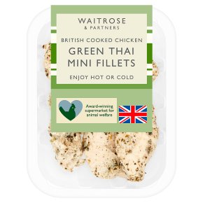 Waitrose British Cooked Green Thai Mini Chicken Fillets