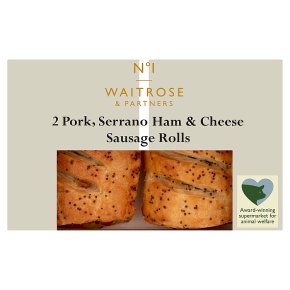 Waitrose No1 Serrano Ham Cheese Saus Roll