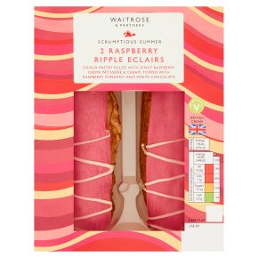 Waitrose 2 Raspberry Ripple Eclairs