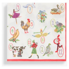 John Lewis 12 Days Of Christmas Dinner Napkin 40cm