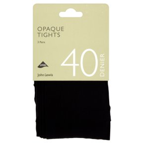 John Lewis 40D 3pk opaque black