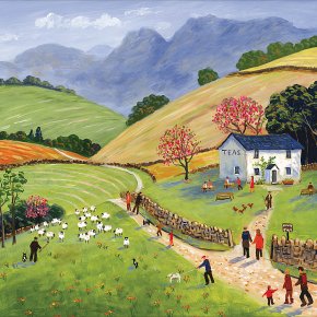 Countryside With Pub Greetings Card
