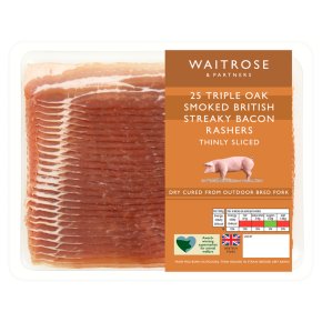 Waitrose Triple Oak Smoked Streaky Bacon