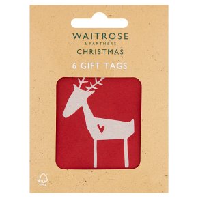 Waitrose Christmas Round Deer Gift Tags
