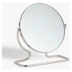 John Lewis Short Framed Pedestal Mirror, Silver
