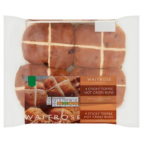 Waitrose Sticky Toffee Hot Cross Buns