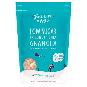 Just Live A Little Low Sugar Coconut + Chia Granola