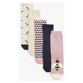 John Lewis Bees Ankle Socks 5pk