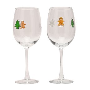 Christmas Wine Glasses Set of 2