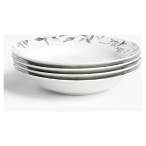 John Lewis Floral Monochrome Pasta Bowl x4
