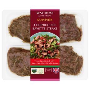 Waitrose Summer 4 Chimichurri Beef Bavette Steaks