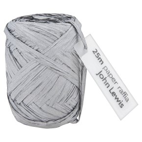 John Lewis Raffia Silver Ribbon 25cm