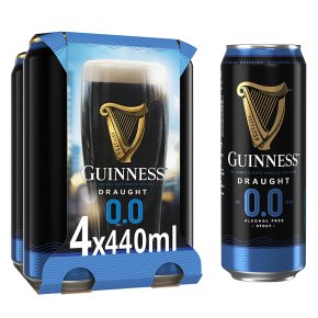 Guinness Draught 0.0 Alcohol Free Stout Beer Cans