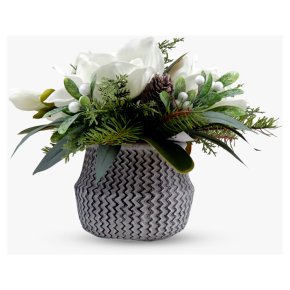 John Lewis Magnolia-Pinecone Cement Pot