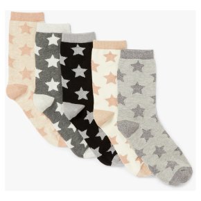 John Lewis Stars Ankle Socks 5 Pair