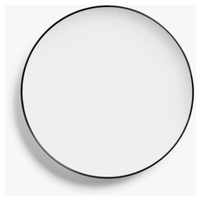House by John Lewis Rim Coupe Side Plate, 22cm, White/Black
