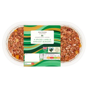 Waitrose 4 Spiced Lamb & Apricot Burgers