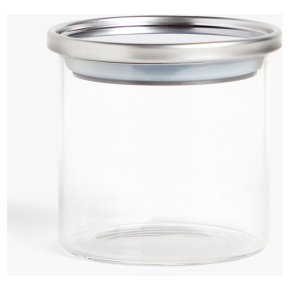 John Lewis Stainless Steel Jar Glass Lid 450ml