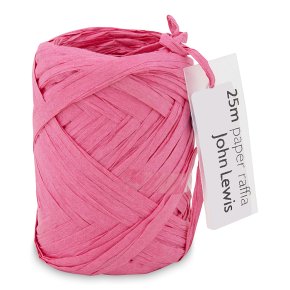 John Lewis Raffia Pink Ribbon 25cm