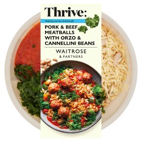 Thrive: Pork/Beef Meatballs with Orzo & Beans