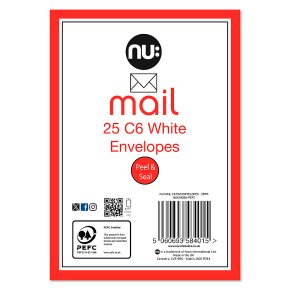 Nu Mail Envelopes - C6 - 25Pk