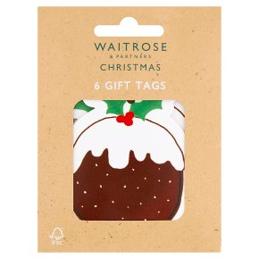 Waitrose 6 PUDDING GIFT TAGS