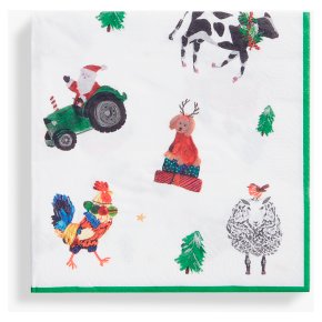33CM Christmas Farmyard Napkin