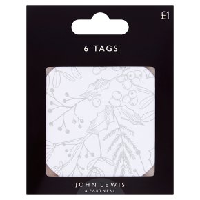 John Lewis Round Mistletoe Print Tags