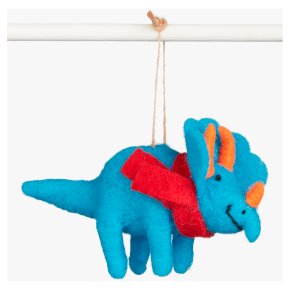 Blue Triceratops Red Scarf Decoration