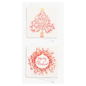 John Lewis Red Wreath Tree 10pk