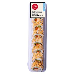 Taiko Korean Style Salmon Dragon Rolls