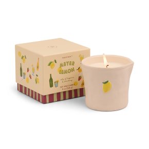 Paddywax Bistro Lemon Embossed Ceramic Candle, Meyer Lemon, 226g